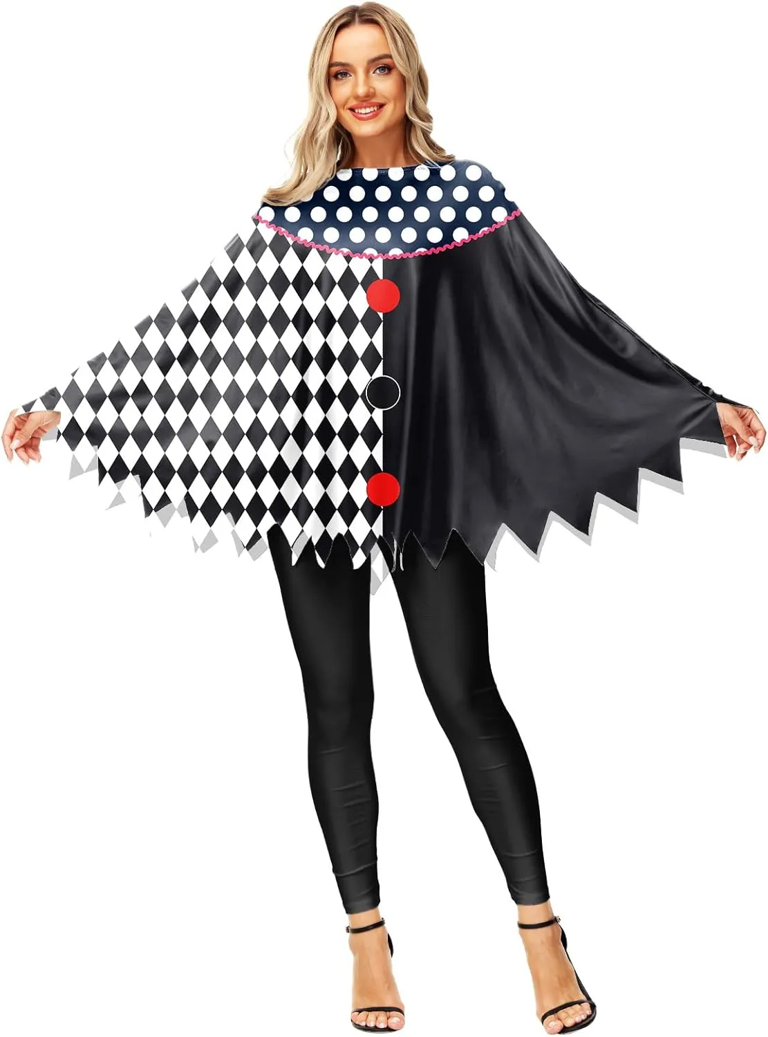 Halloween Pumpkin Costume Spider Web Skeleton Poncho Cloak