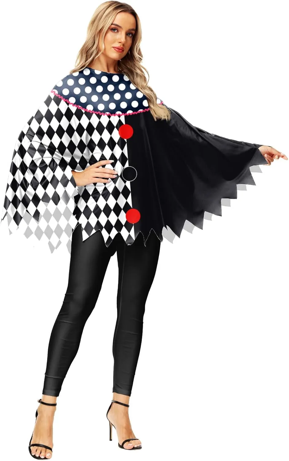 Halloween Pumpkin Costume Spider Web Skeleton Poncho Cloak