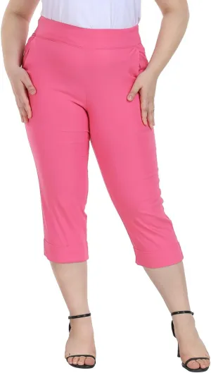 HDE Plus Size Pull On Capris for Women