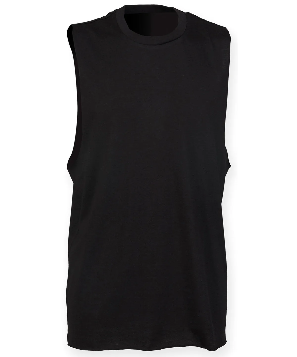 High neck slash armhole vest | Black