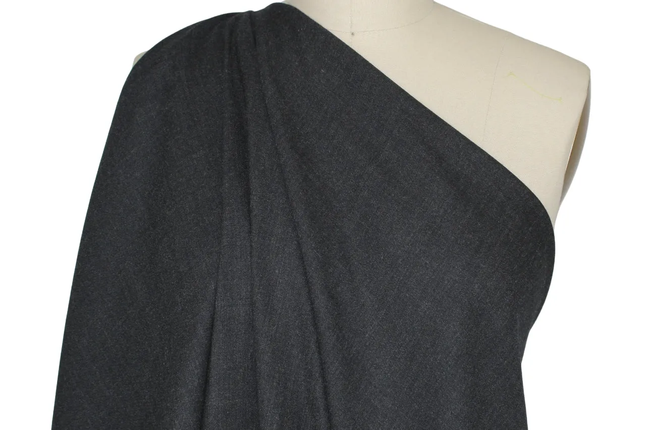 Italian Selvage Wool Broadcloth - Heathered Black