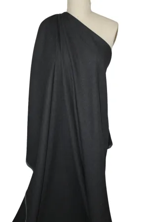 Italian Selvage Wool Broadcloth - Heathered Black