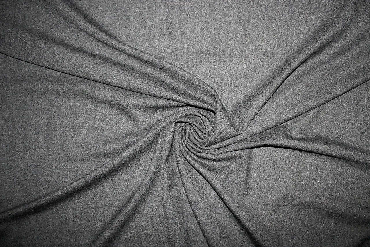 Italian Selvage Wool Broadcloth - Heathered Black