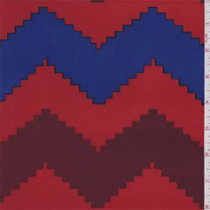 ITY Orange/Blue Jagged Chevron Jersey Knit Fabric