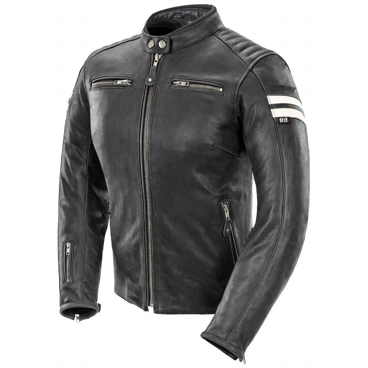 Joe Rocket Classic 92 Womens Black/White Leather Jacket