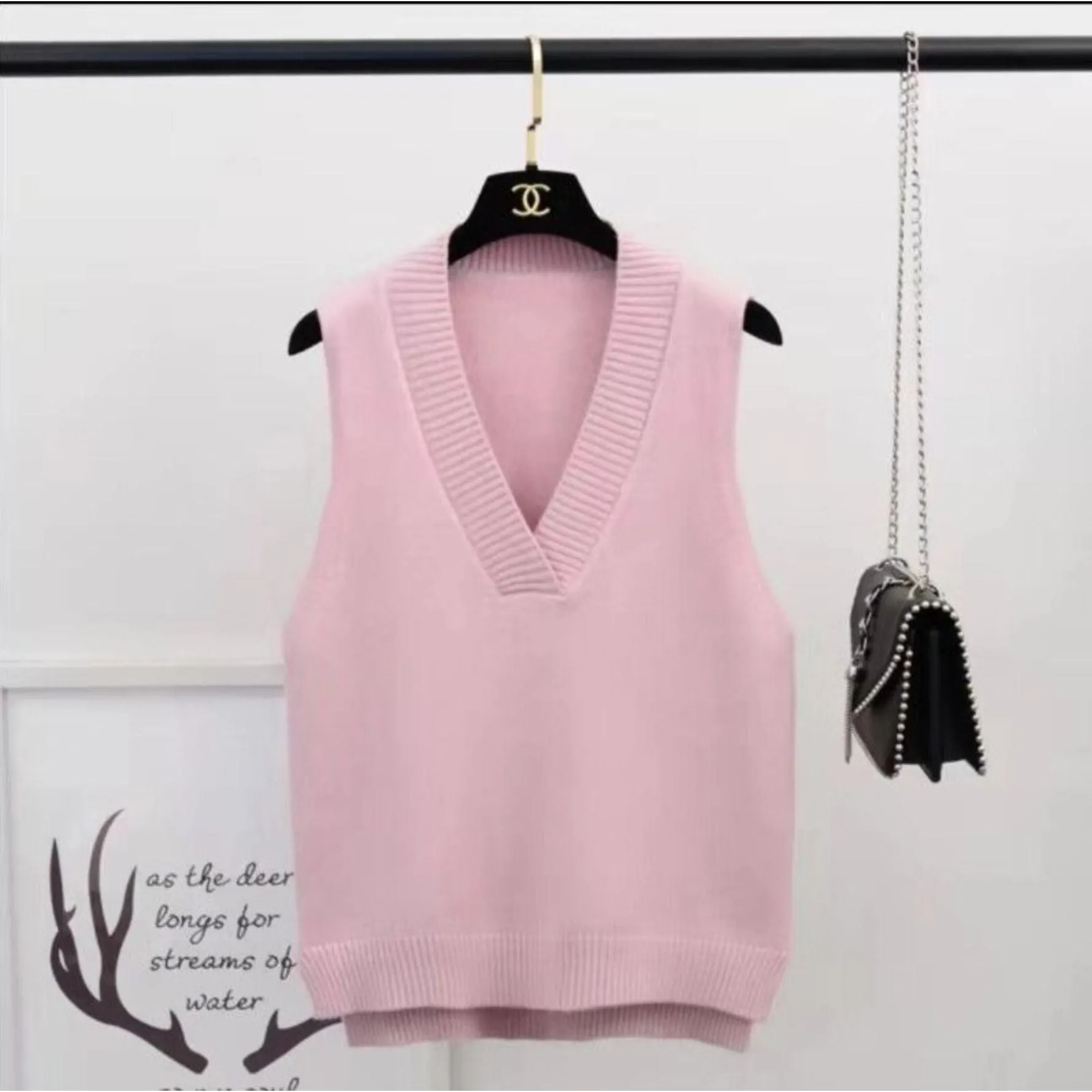 Joskaa Christmas Gift Sweater Vest Women Loose V-neck Solid Korean Style Knitting Sleeveless Chic Trendy Retro Large Size 3XL Womens Vests Ulzzang New