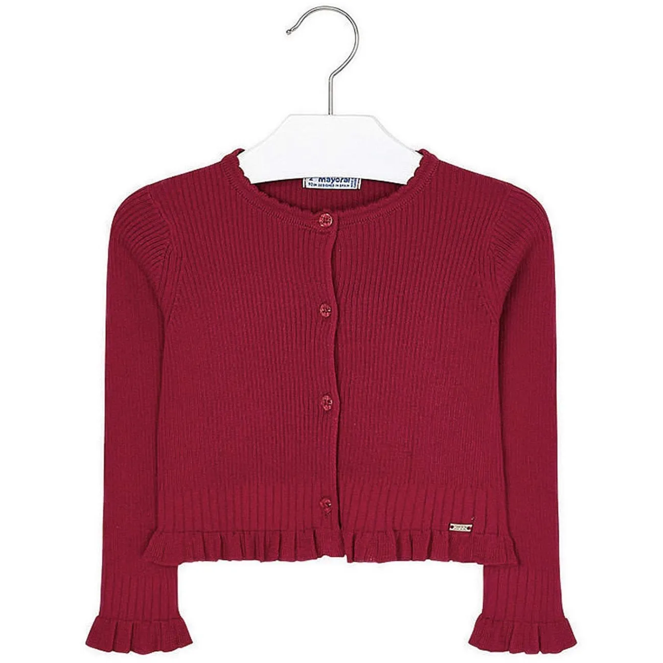 Knitted Button Front Cardigan with Pleated Hem