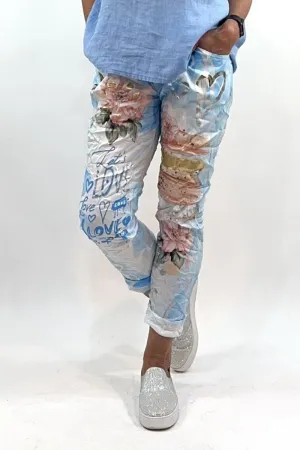 La Strada Stretch Jogger Elastane Viscose Pants Gold Leaf
