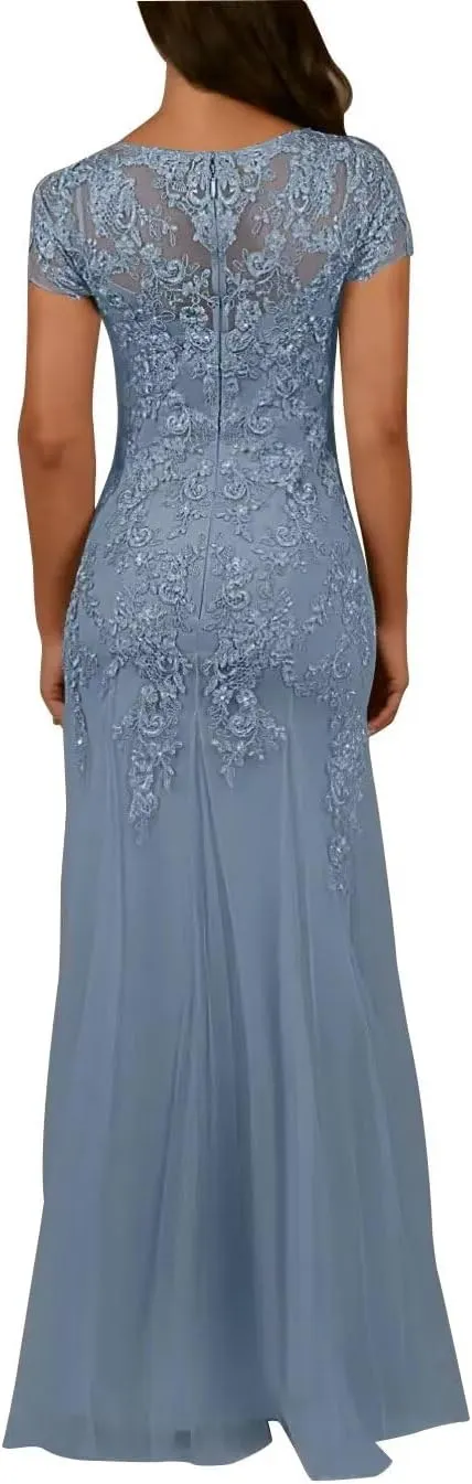 Lace Chiffon Mother of The Bride Dresses for Women Long Mermaid Formal Evening Dress