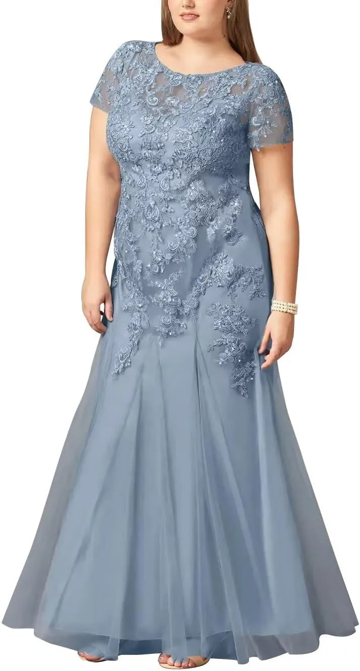 Lace Chiffon Mother of The Bride Dresses for Women Long Mermaid Formal Evening Dress