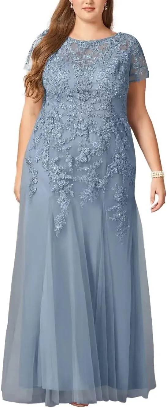 Lace Chiffon Mother of The Bride Dresses for Women Long Mermaid Formal Evening Dress