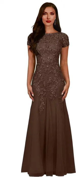 Lace Chiffon Mother of The Bride Dresses for Women Long Mermaid Formal Evening Dress