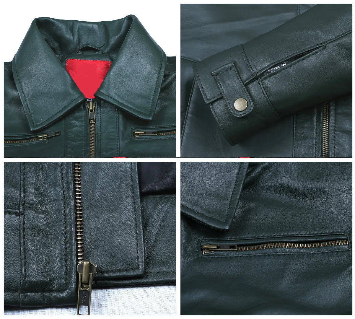 Leather Jackets Hub Mens Genuine Lambskin Leather Jacket (Black, Aviator Jacket) - 1501336