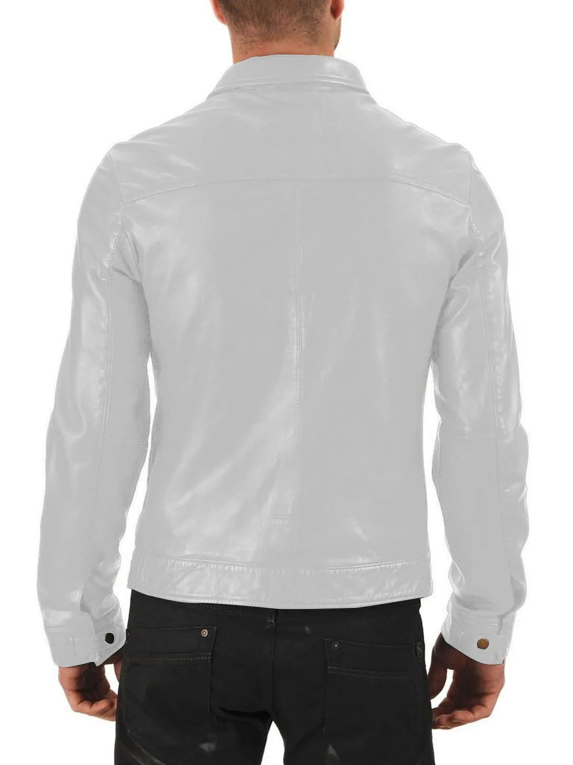 Leather Jackets Hub Mens Genuine Lambskin Leather Jacket (Black, Aviator Jacket) - 1501336