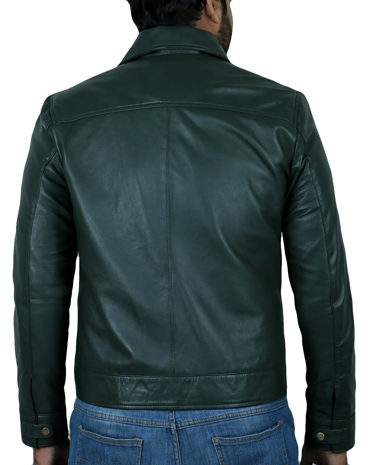 Leather Jackets Hub Mens Genuine Lambskin Leather Jacket (Black, Aviator Jacket) - 1501336