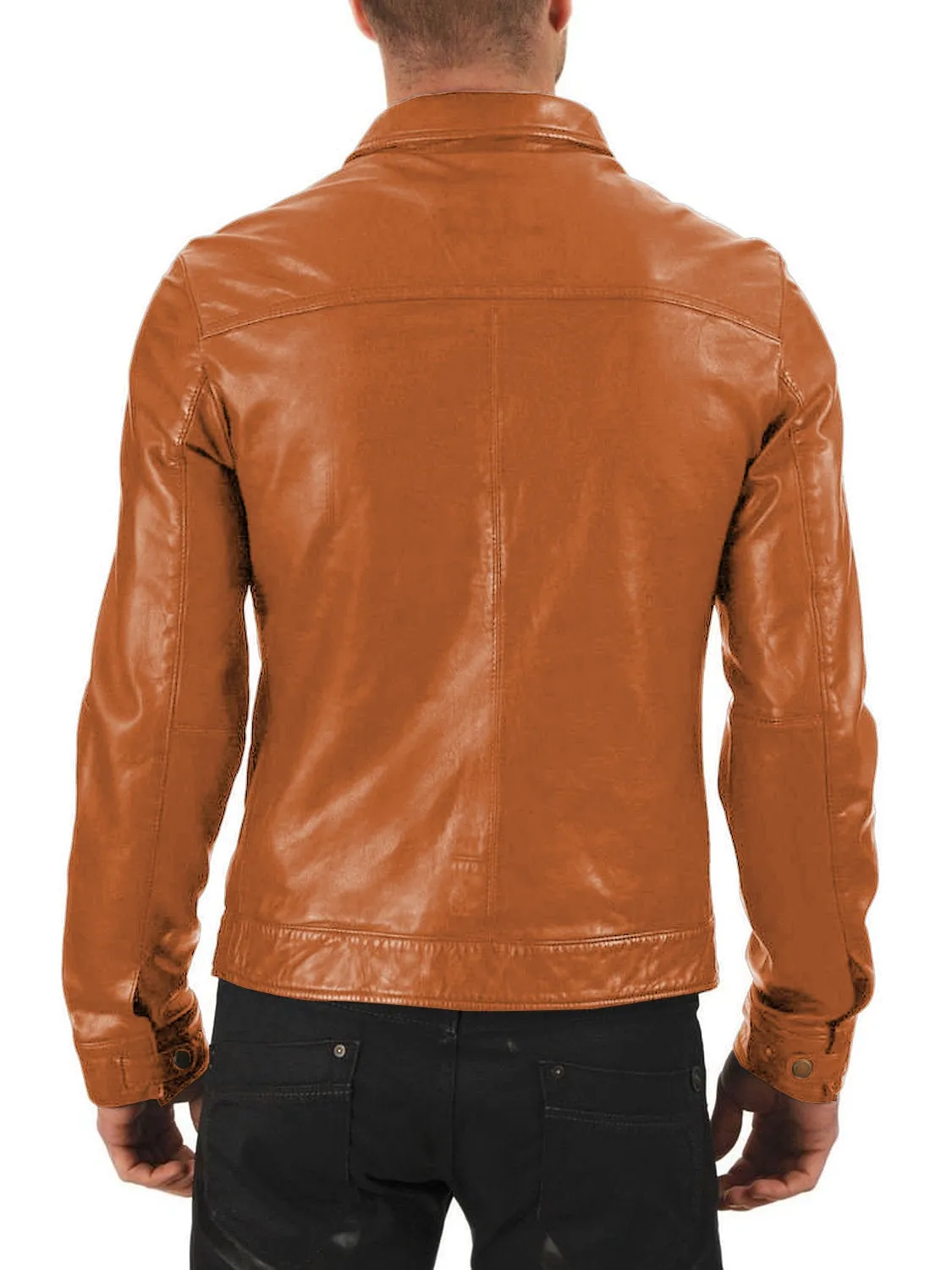 Leather Jackets Hub Mens Genuine Lambskin Leather Jacket (Black, Aviator Jacket) - 1501336