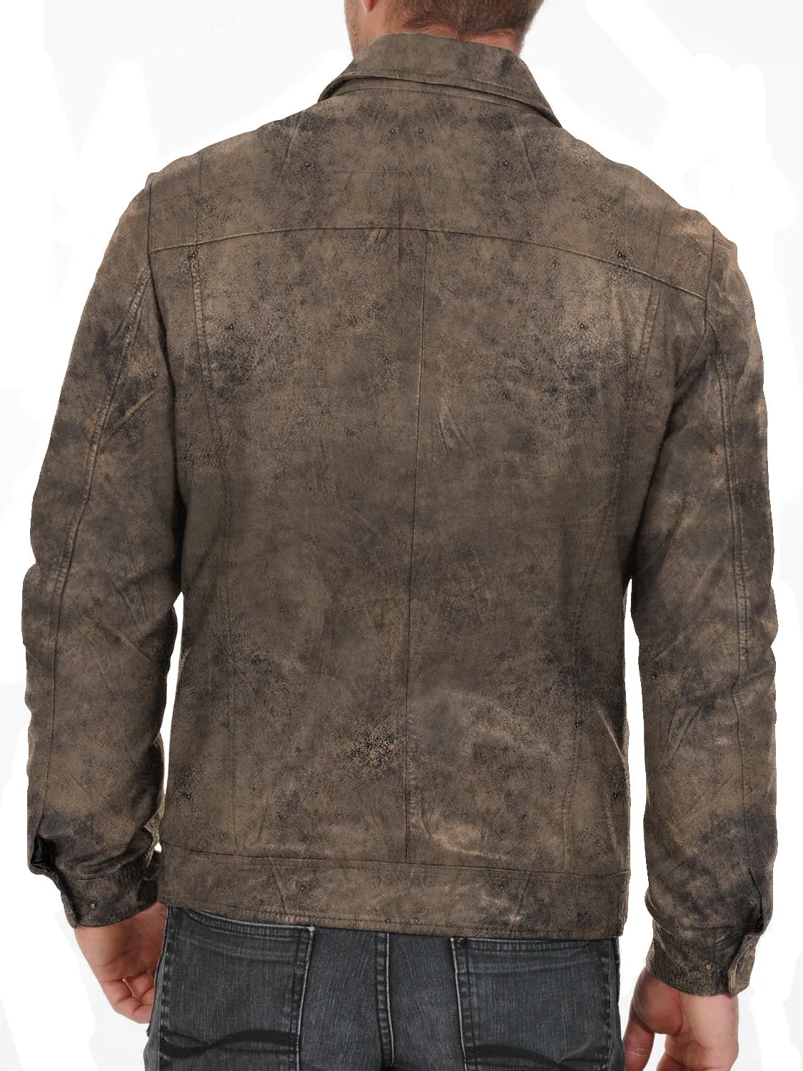 Leather Jackets Hub Mens Genuine Lambskin Leather Jacket (Black, Aviator Jacket) - 1501389