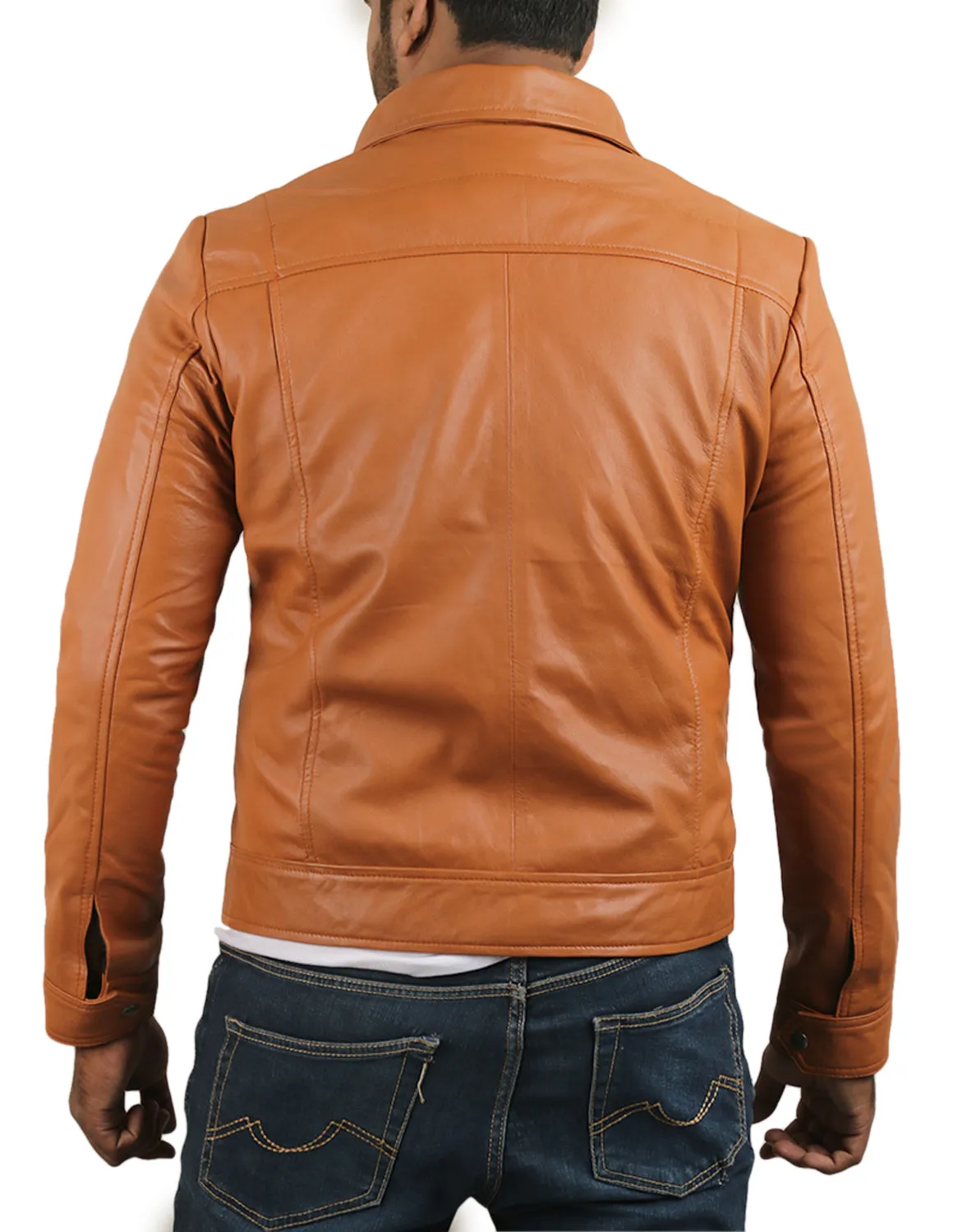 Leather Jackets Hub Mens Genuine Lambskin Leather Jacket (Black, Aviator Jacket) - 1501389