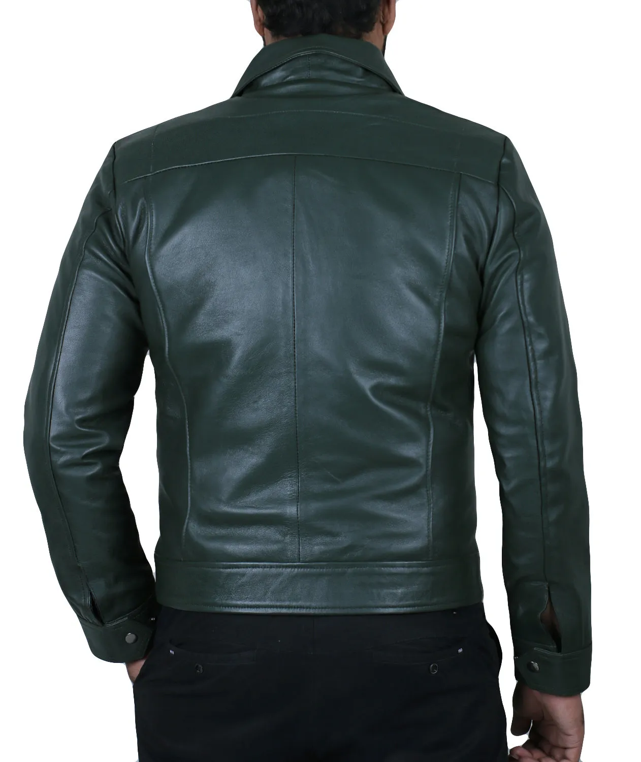 Leather Jackets Hub Mens Genuine Lambskin Leather Jacket (Black, Aviator Jacket) - 1501389
