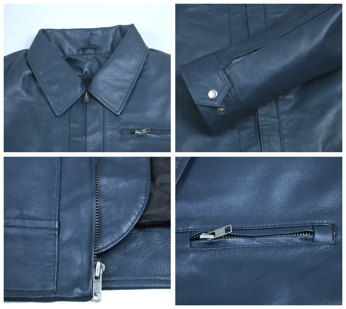 Leather Jackets Hub Mens Genuine Lambskin Leather Jacket (Black, Aviator Jacket) - 1501389