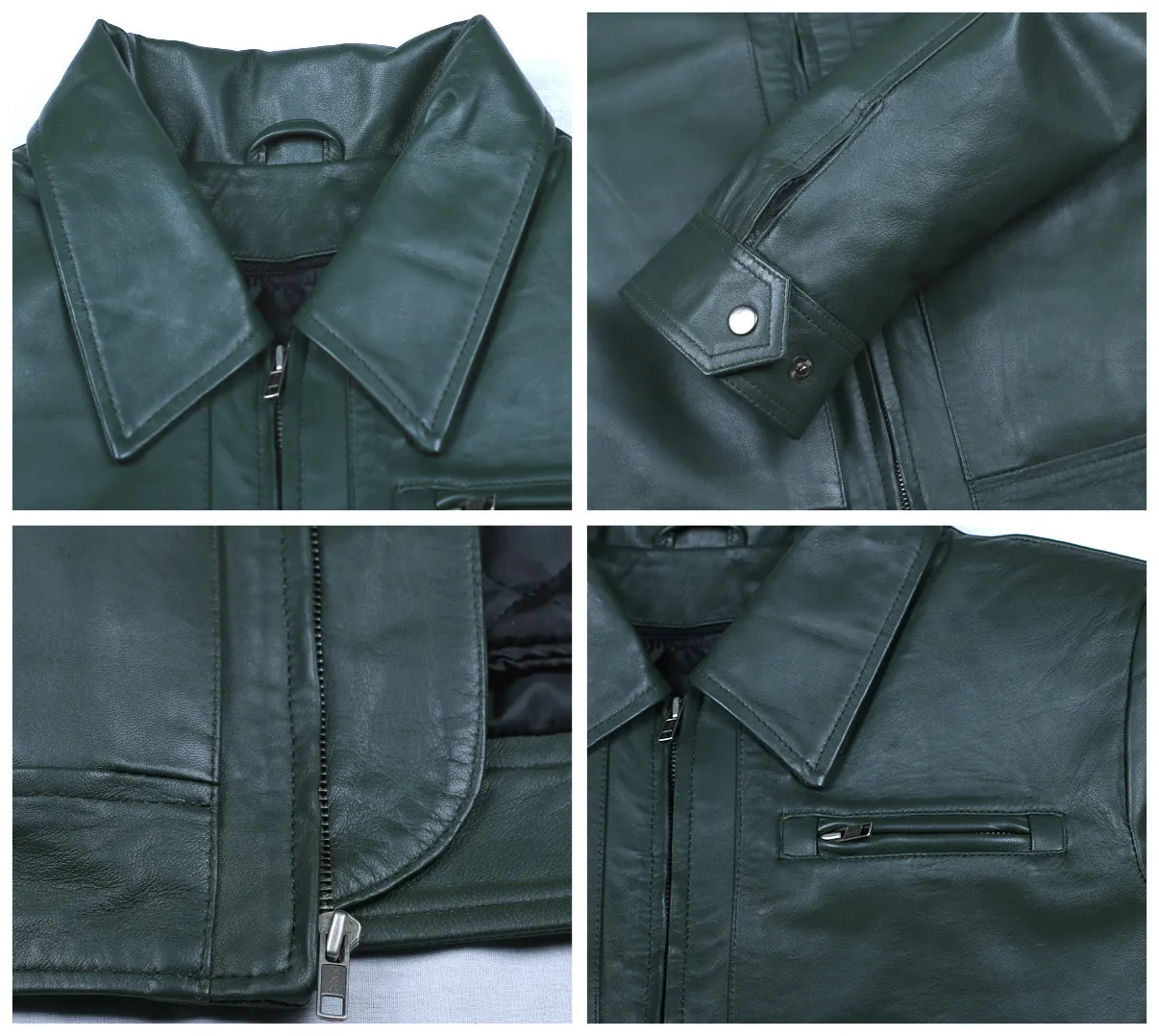 Leather Jackets Hub Mens Genuine Lambskin Leather Jacket (Black, Aviator Jacket) - 1501389