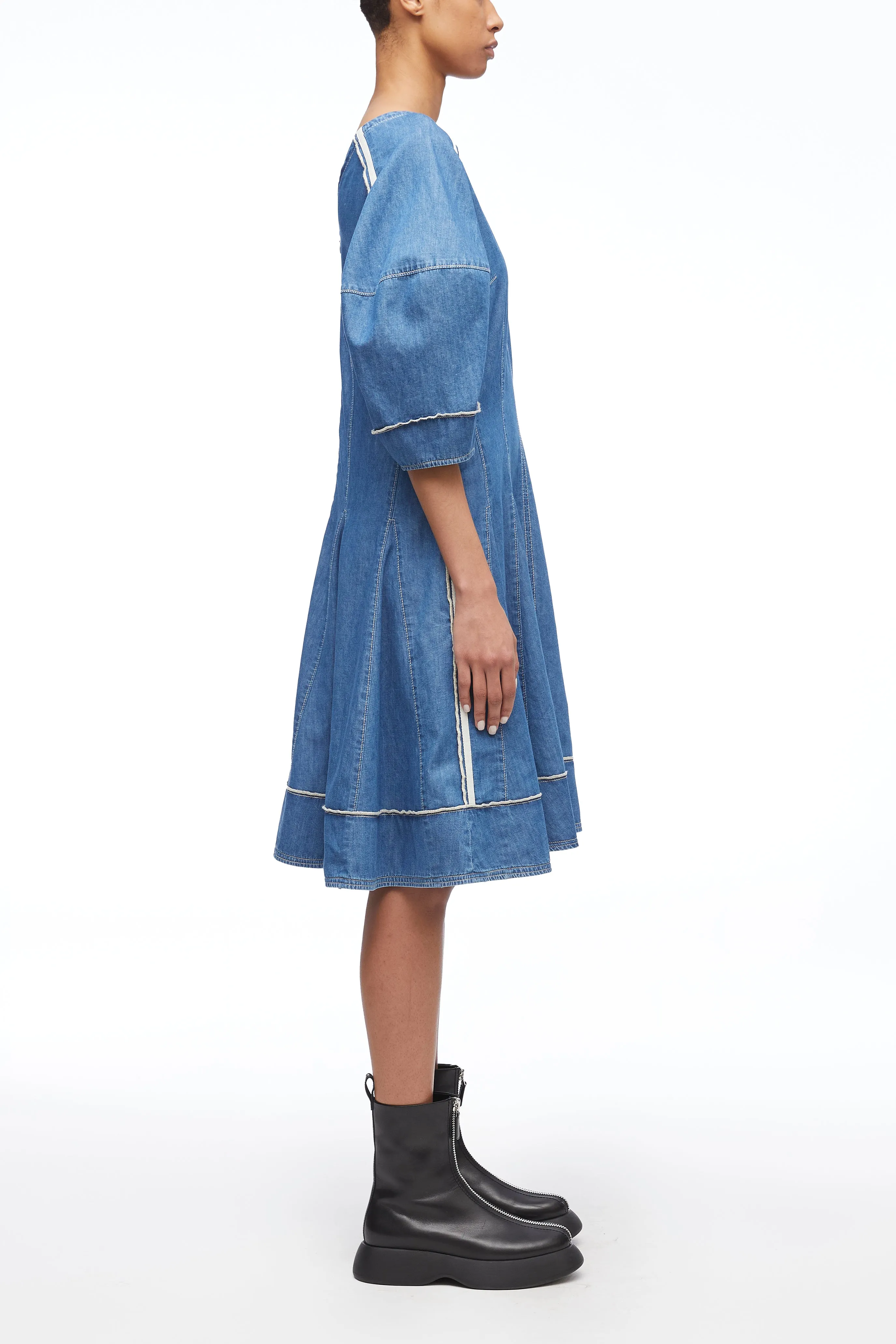 Lightweight Chambray Shirt Dress