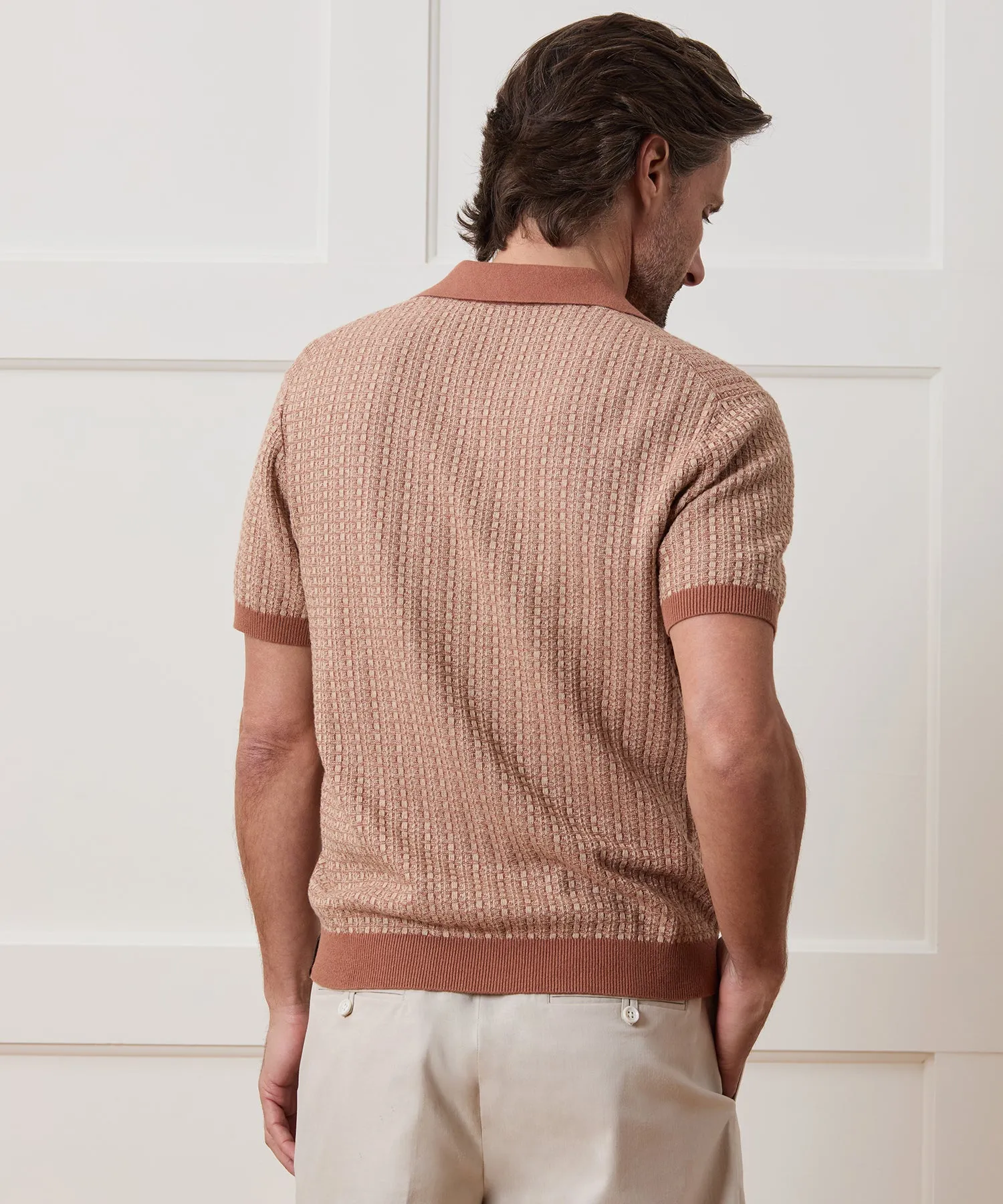 Linen Geometric Montauk Sweater Polo