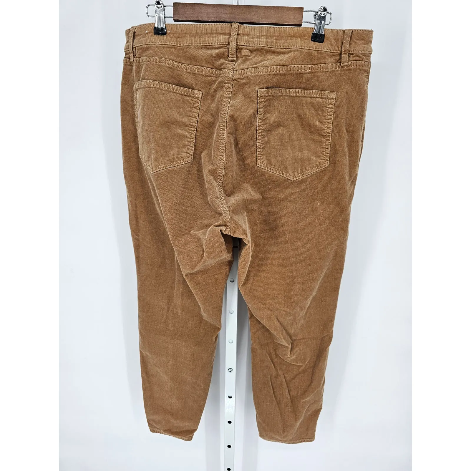 LOFT Womens Sz 18 (34) Skinny Leg Corduroy Pants Dark Beige Brown
