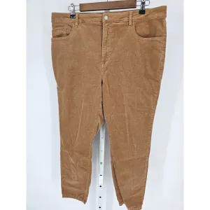 LOFT Womens Sz 18 (34) Skinny Leg Corduroy Pants Dark Beige Brown