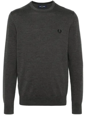 logo-embroidered mélange jumper
