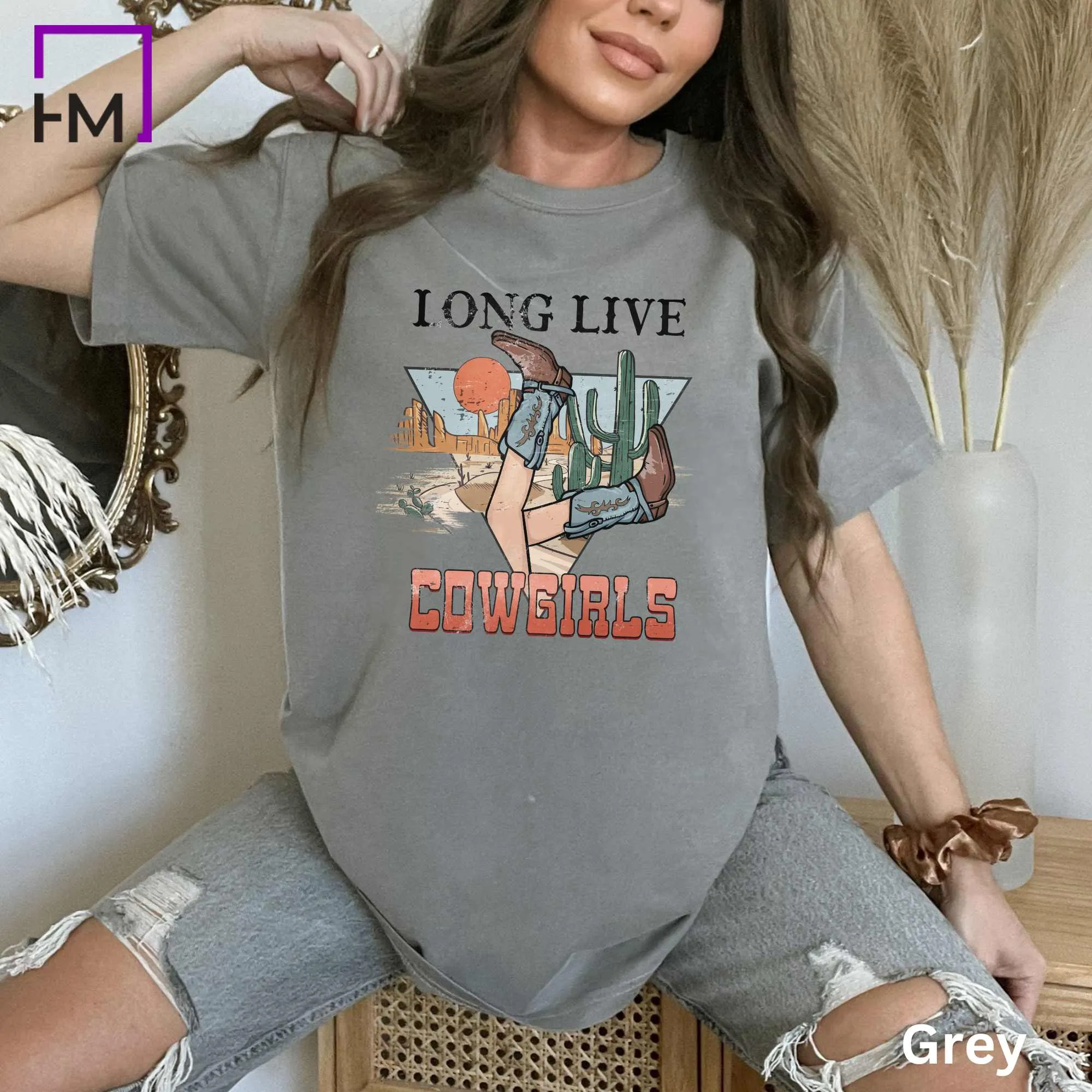 Long Live Cowgirls Stylish Western Graphic Tee | Cowgirl T-Shirt