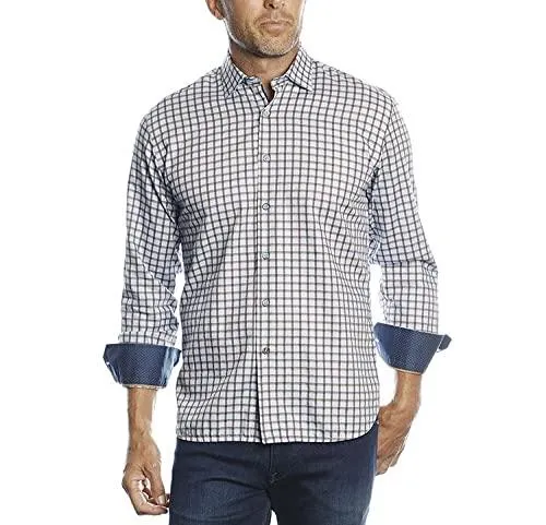 Luchiano Visconti Large Blue Camp Short Sleeve with Yellow Cars Shirt