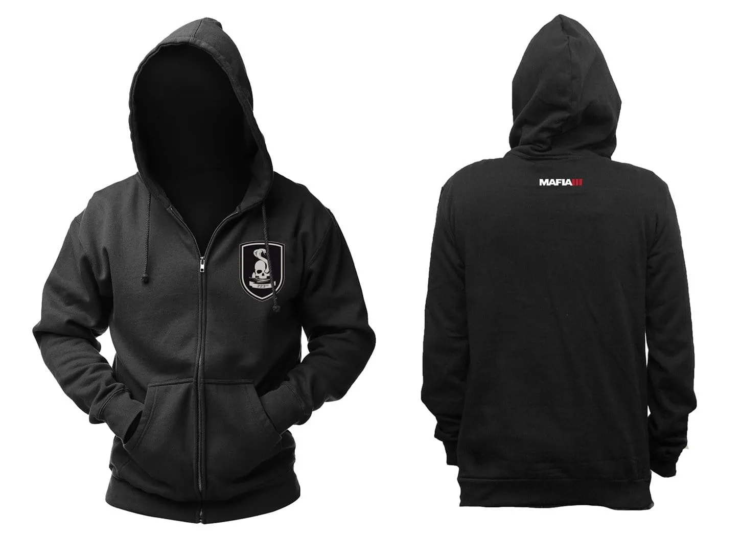 Mafia III "223rd" Black Zip-Up Men's Hoodie, Large