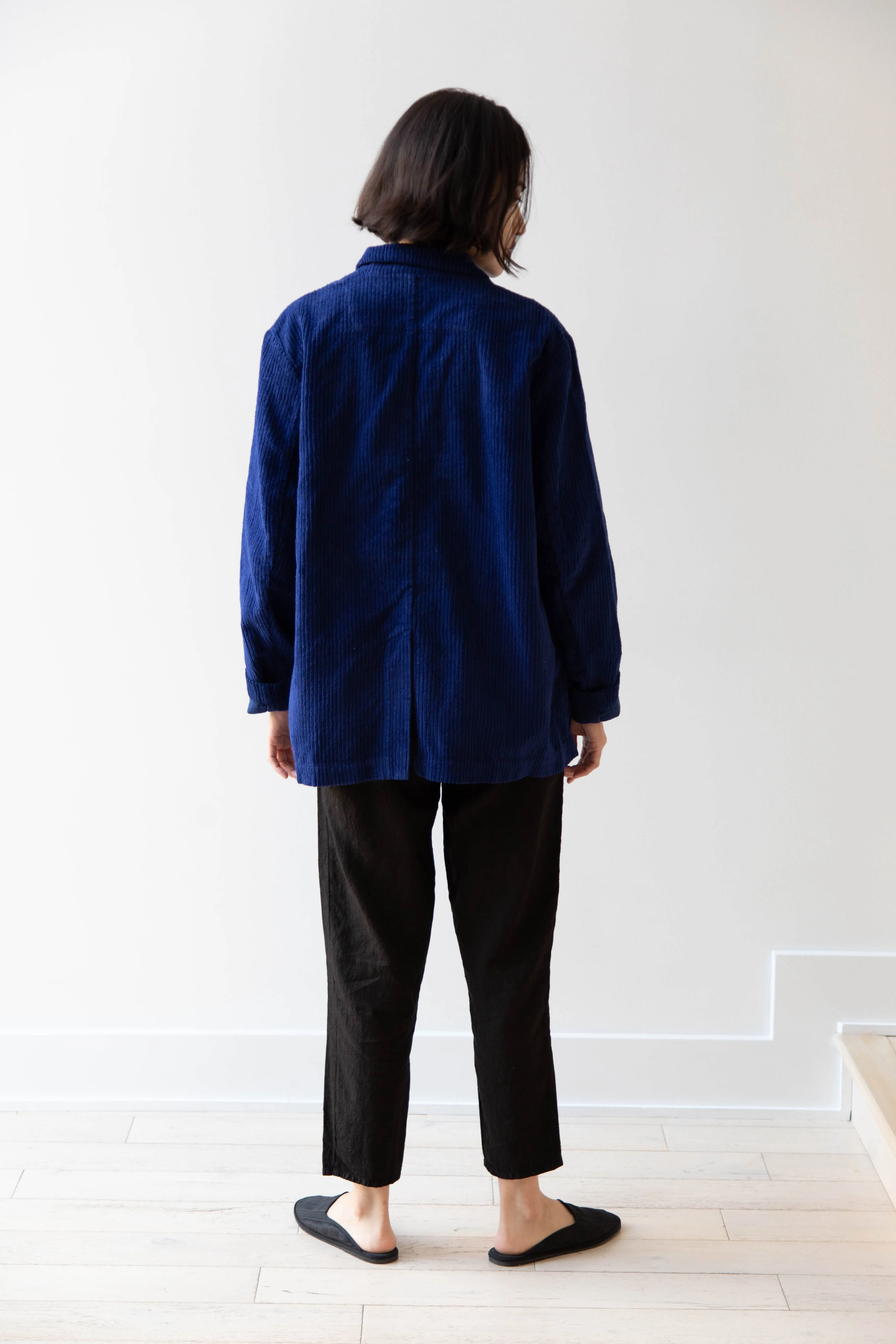 Manuelle Guibal | Wide Corduroy Jacket in Deep Blue