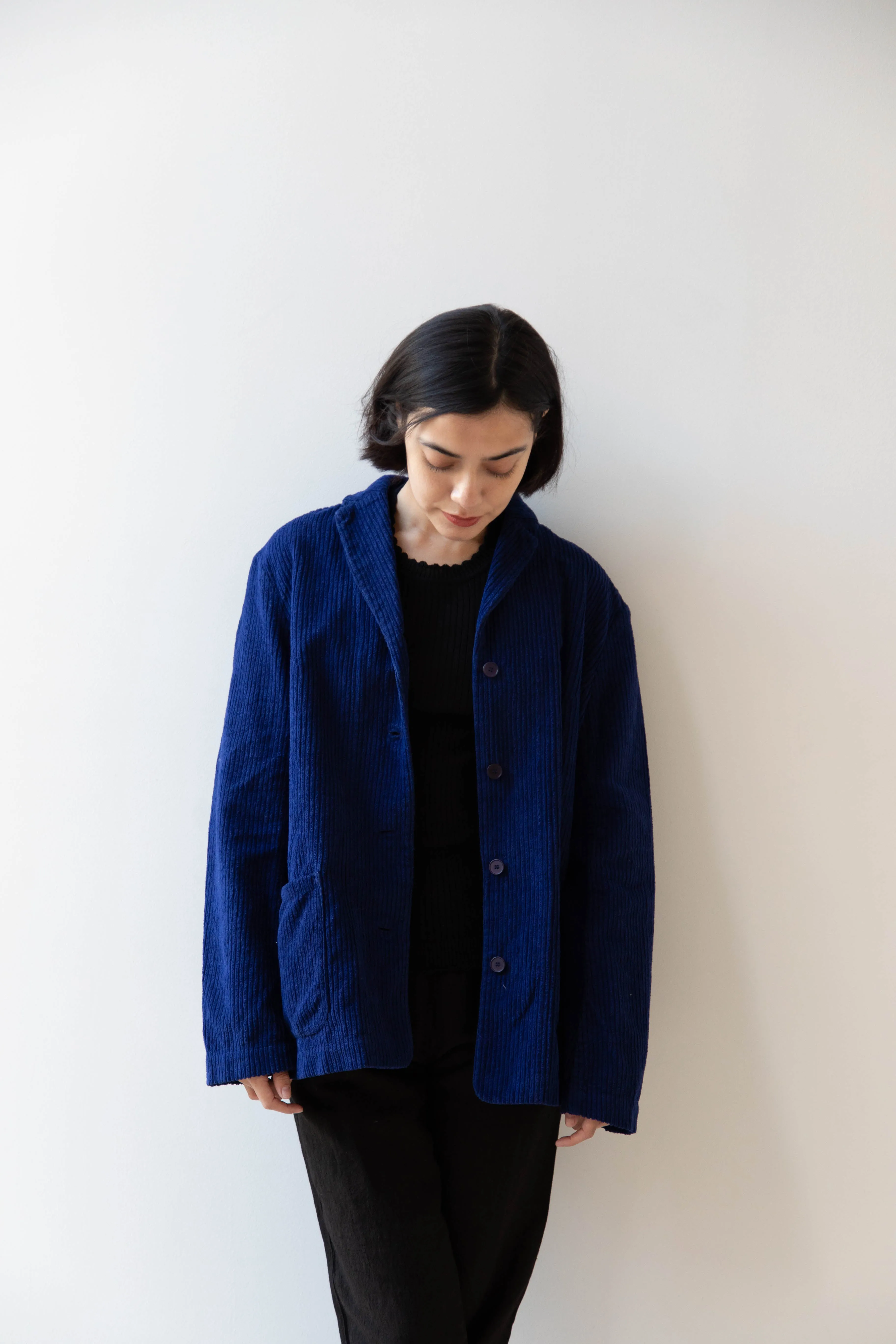 Manuelle Guibal | Wide Corduroy Jacket in Deep Blue