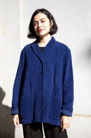 Manuelle Guibal | Wide Corduroy Jacket in Deep Blue