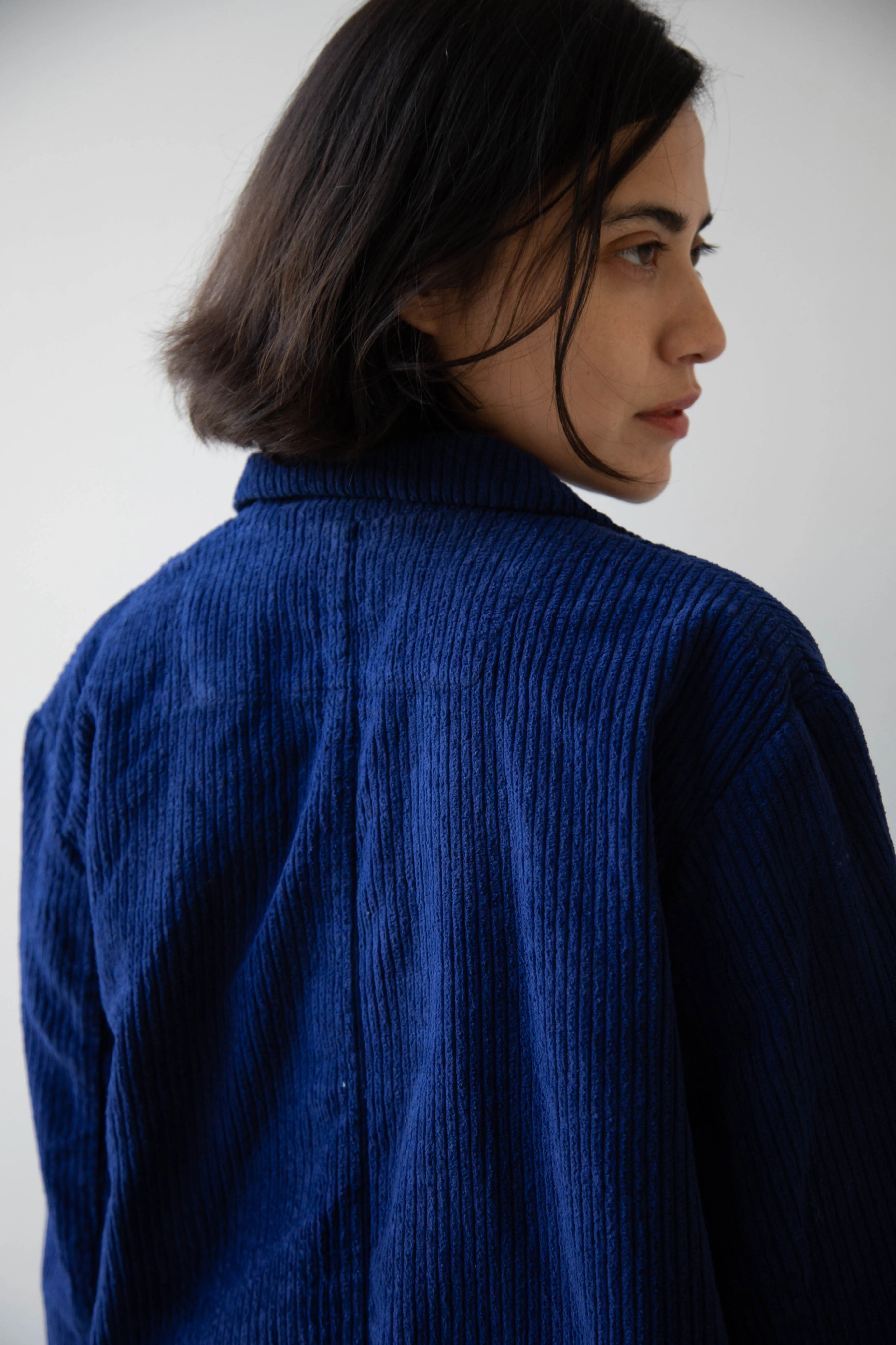 Manuelle Guibal | Wide Corduroy Jacket in Deep Blue