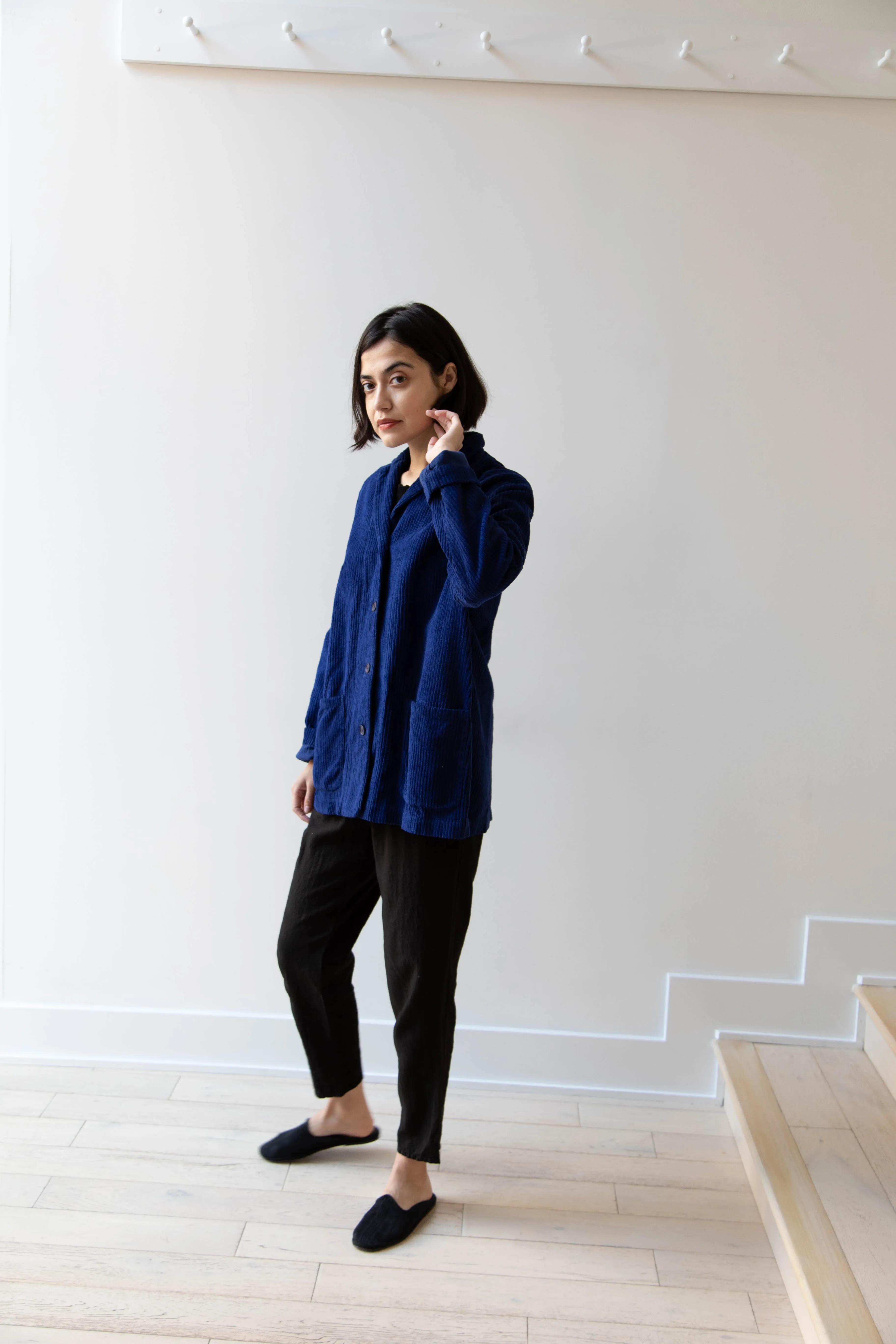 Manuelle Guibal | Wide Corduroy Jacket in Deep Blue