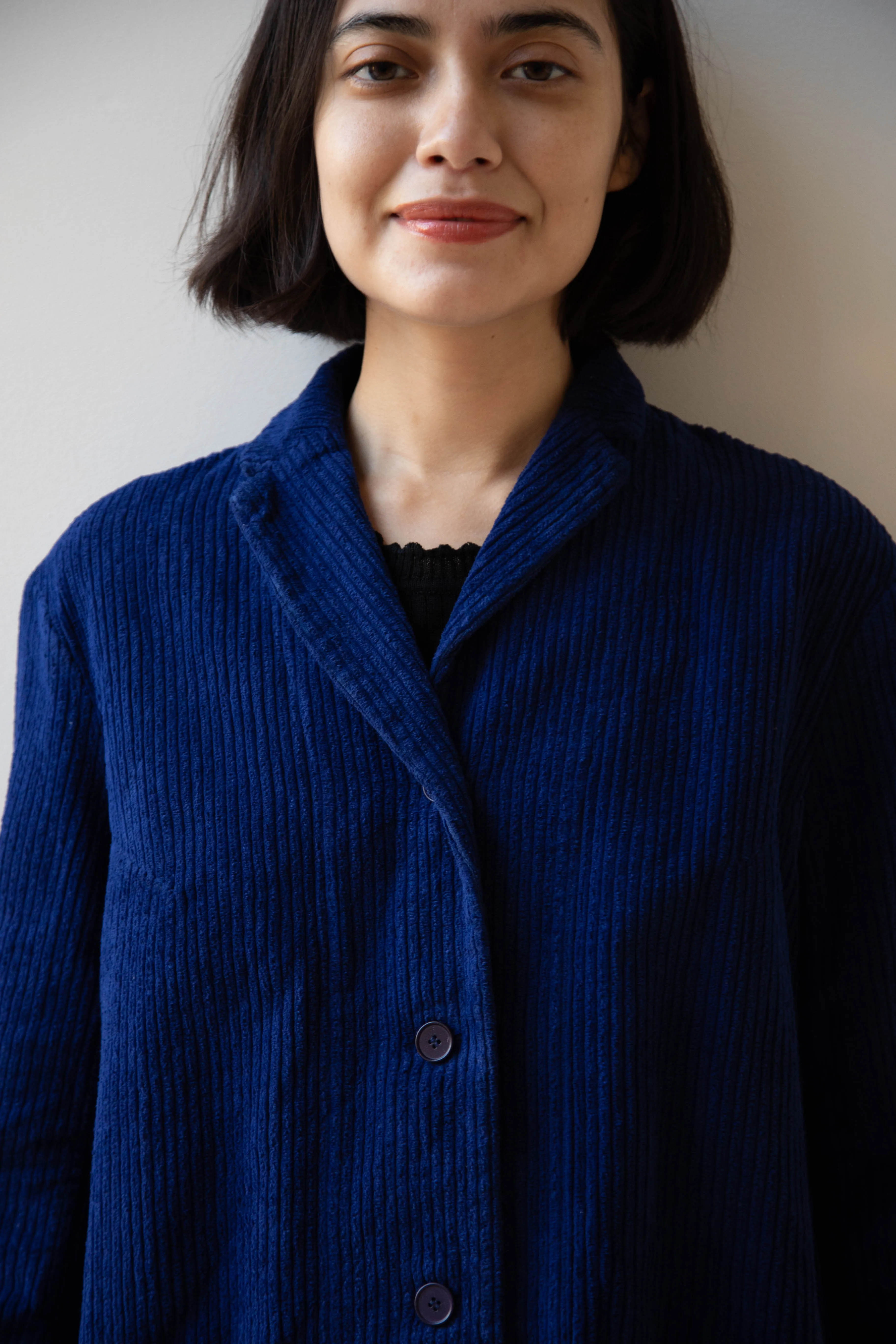 Manuelle Guibal | Wide Corduroy Jacket in Deep Blue