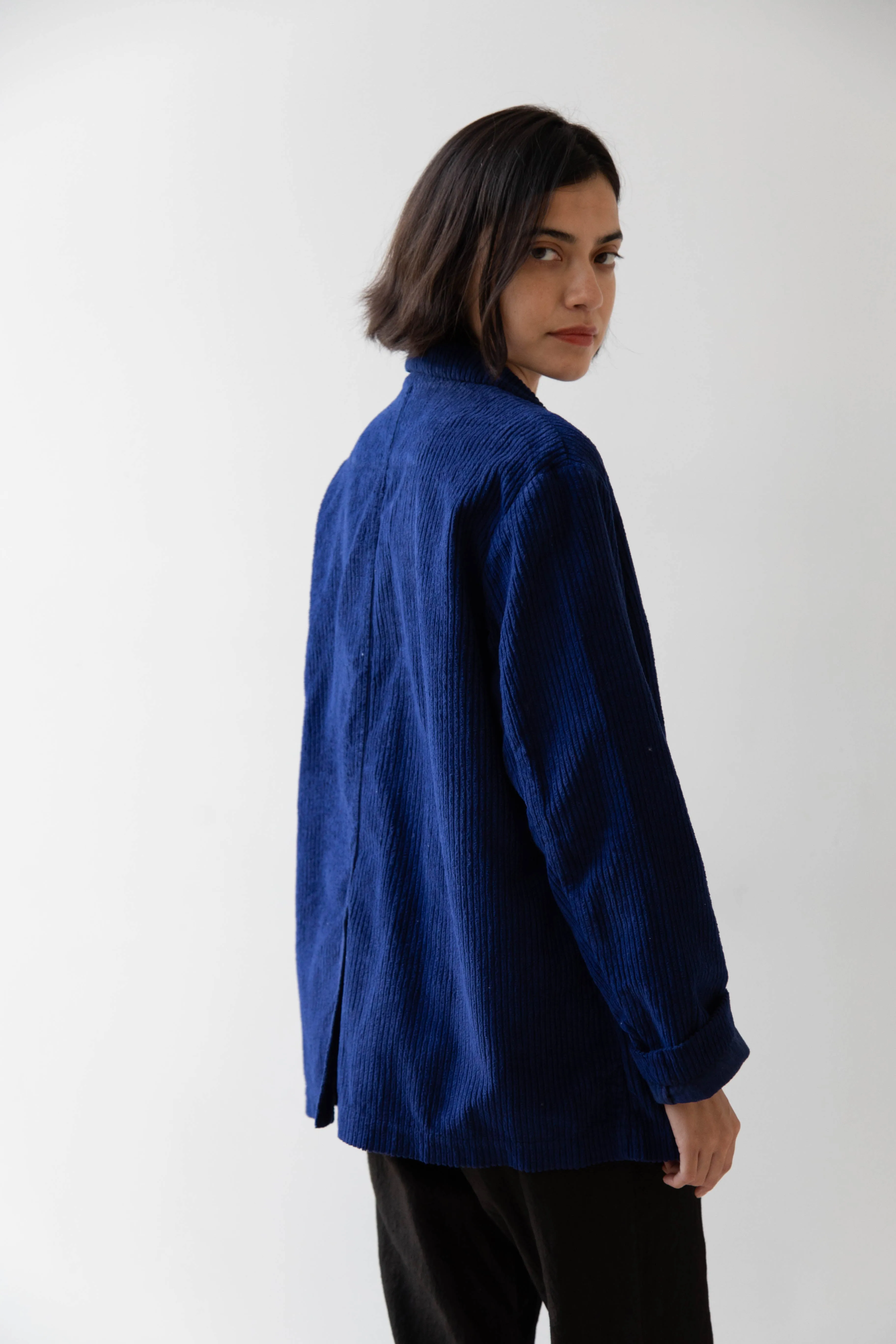 Manuelle Guibal | Wide Corduroy Jacket in Deep Blue