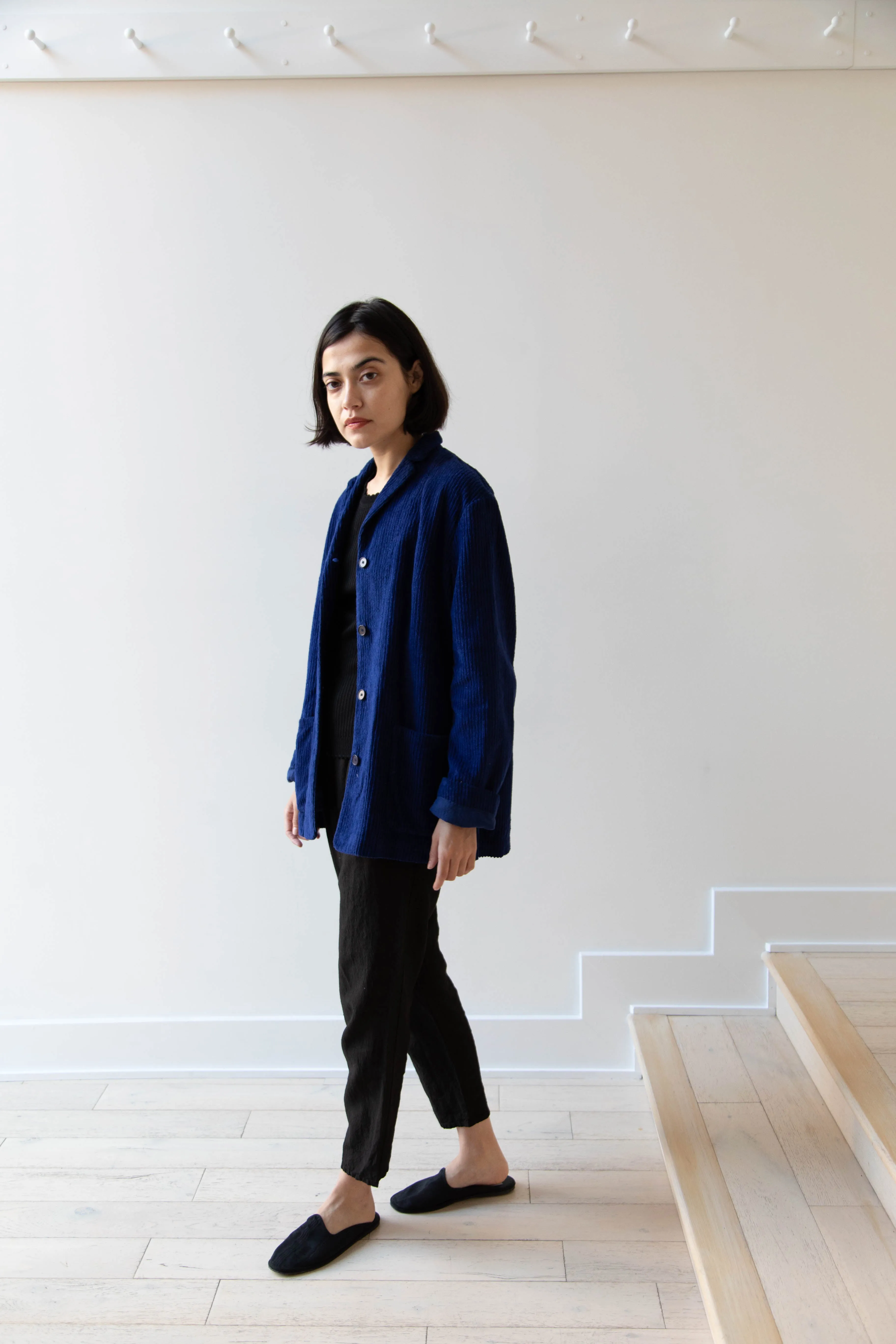 Manuelle Guibal | Wide Corduroy Jacket in Deep Blue