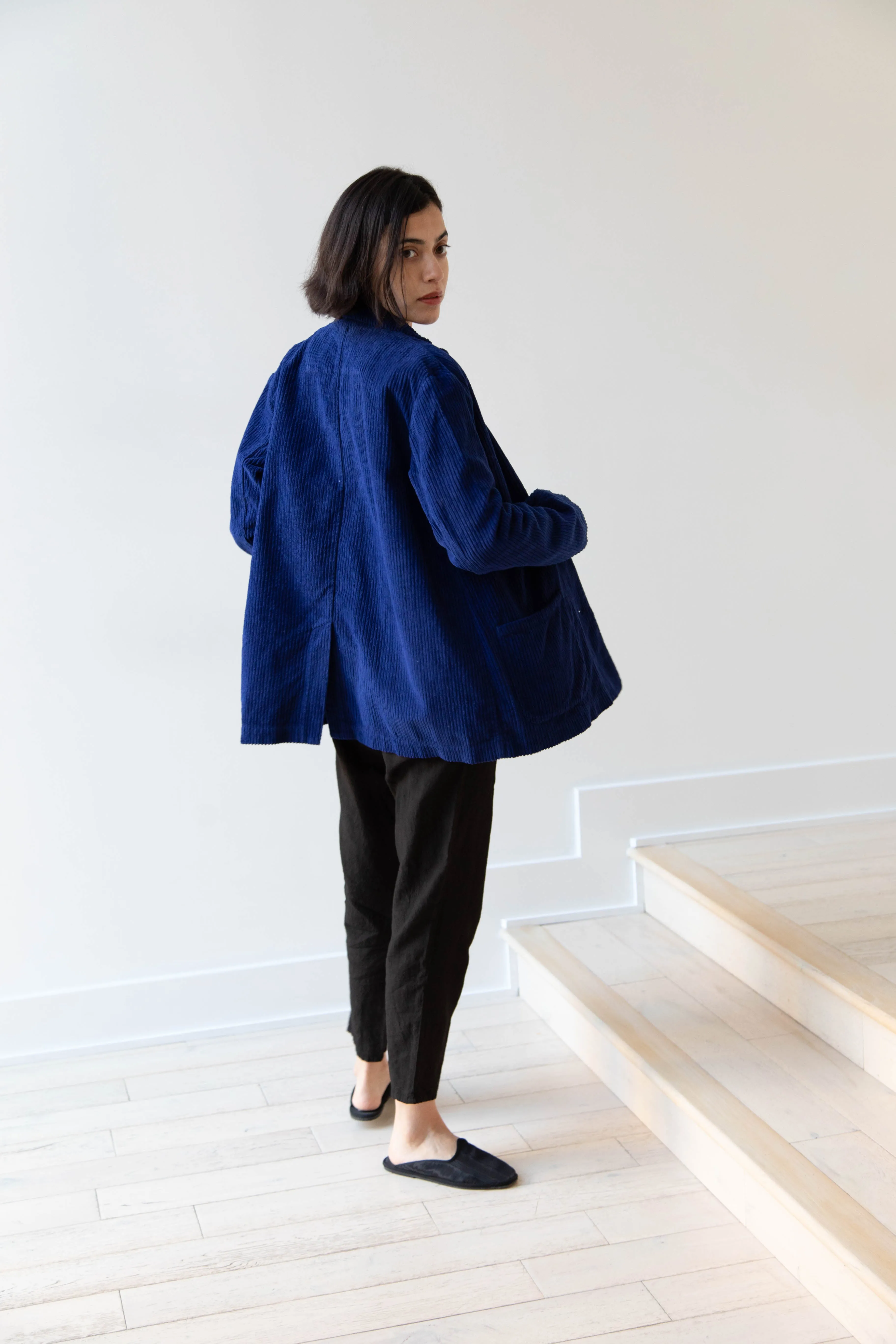 Manuelle Guibal | Wide Corduroy Jacket in Deep Blue