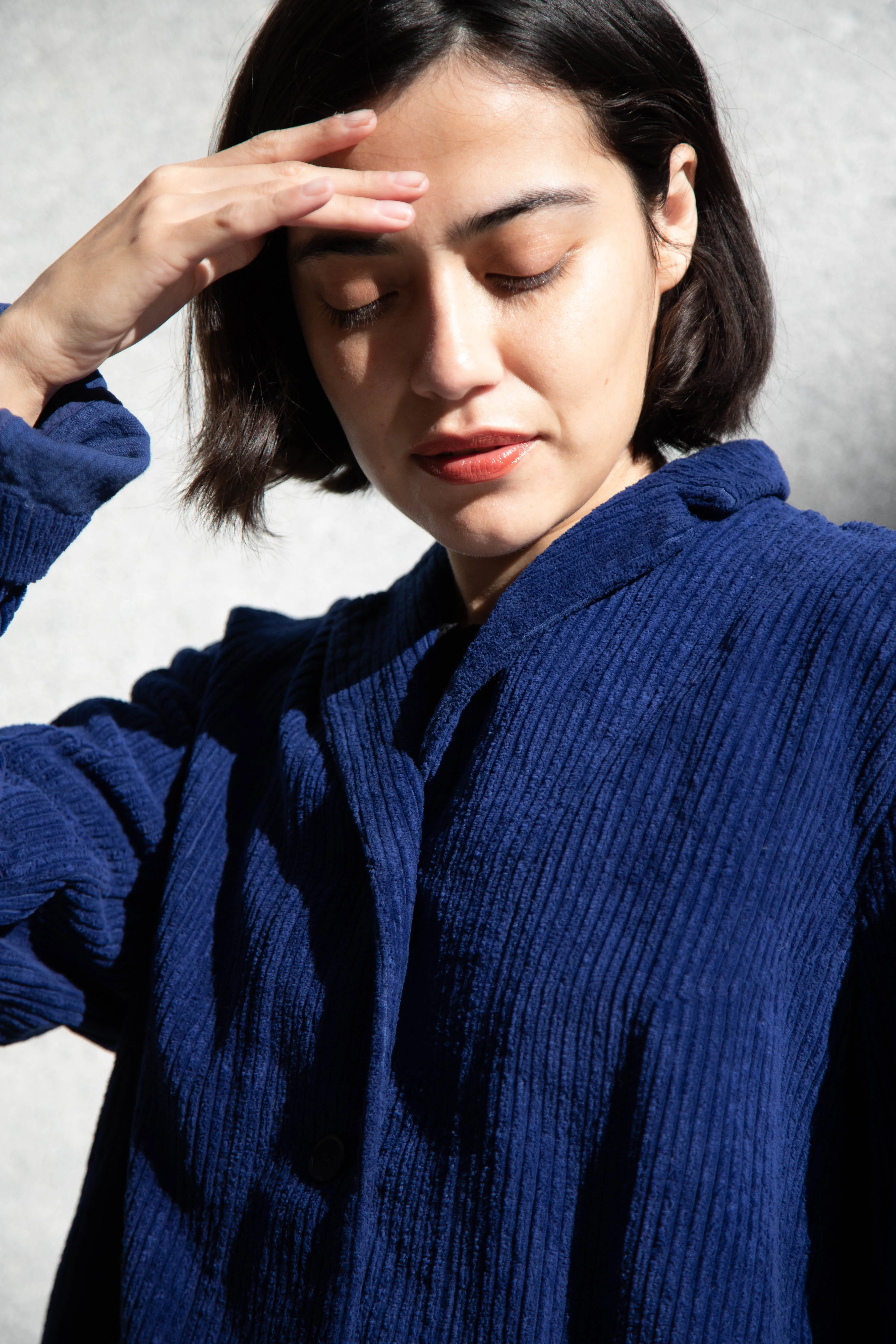Manuelle Guibal | Wide Corduroy Jacket in Deep Blue