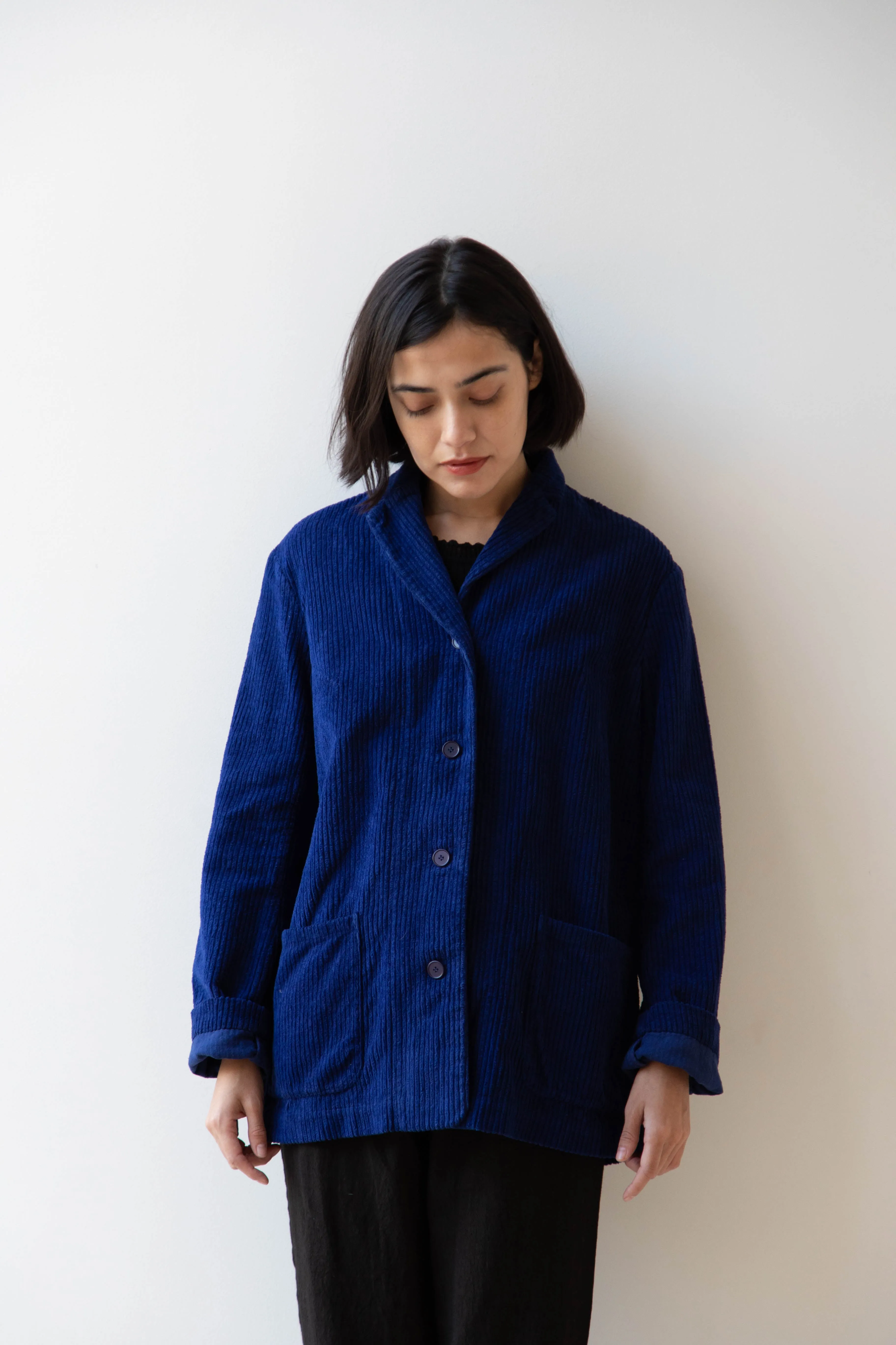 Manuelle Guibal | Wide Corduroy Jacket in Deep Blue