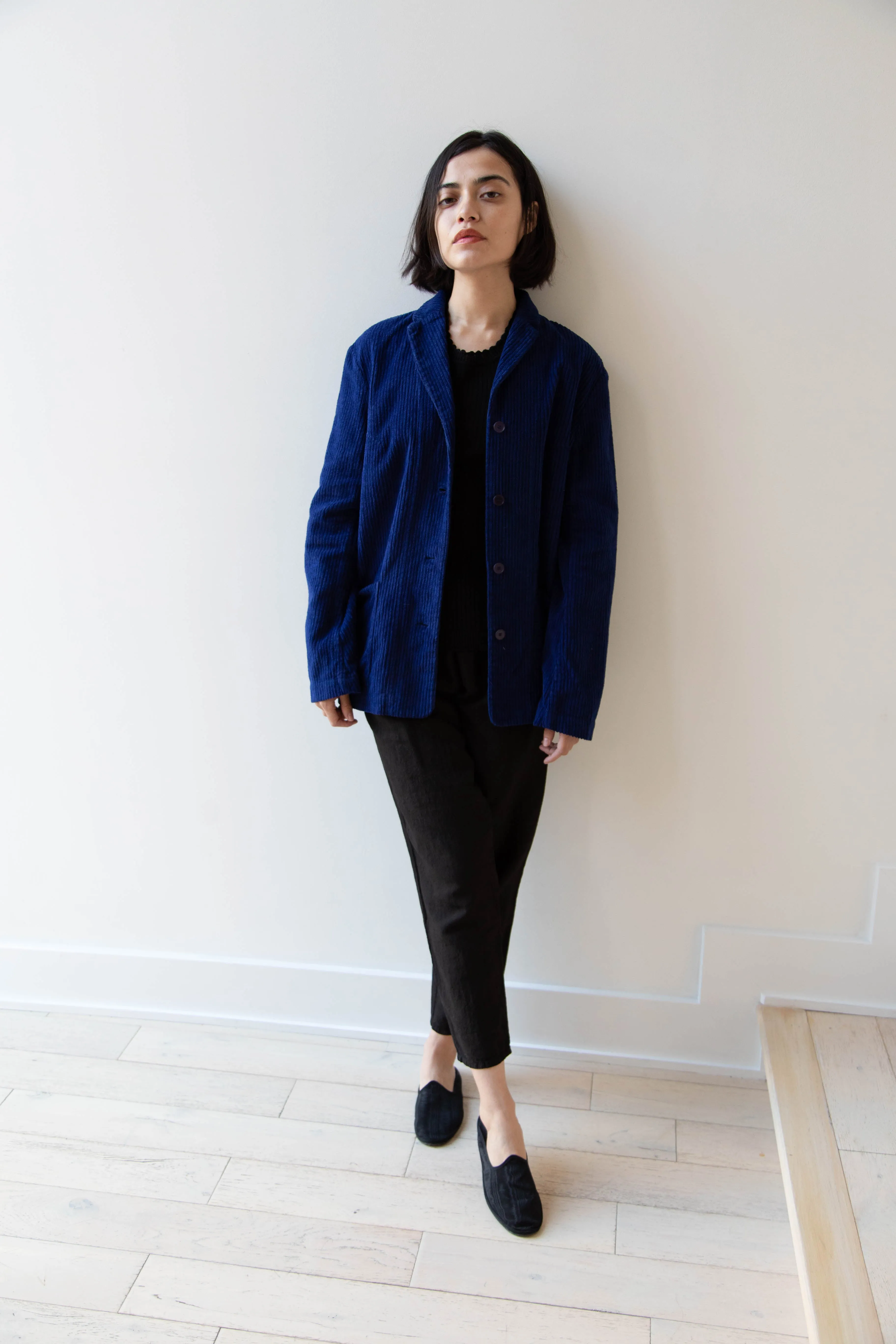 Manuelle Guibal | Wide Corduroy Jacket in Deep Blue