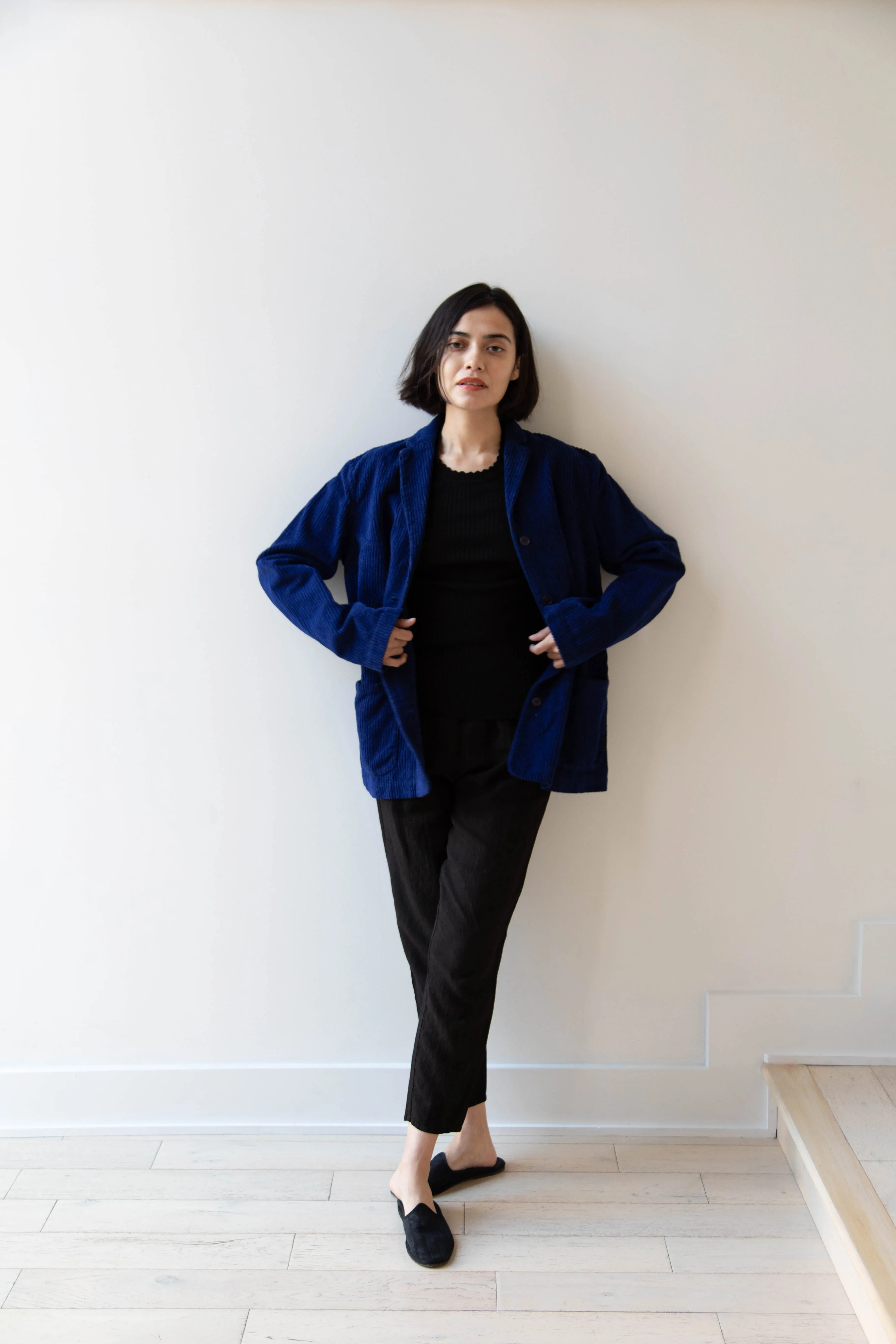 Manuelle Guibal | Wide Corduroy Jacket in Deep Blue