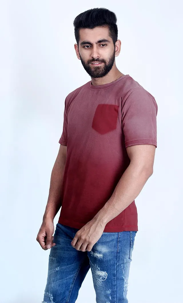 Maroon Acid Print T-Shirt