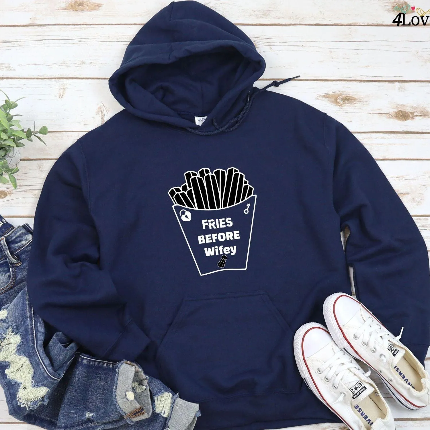 Matching Outfit Set for Foodie Couples - Fries Before Wives/Husbands
