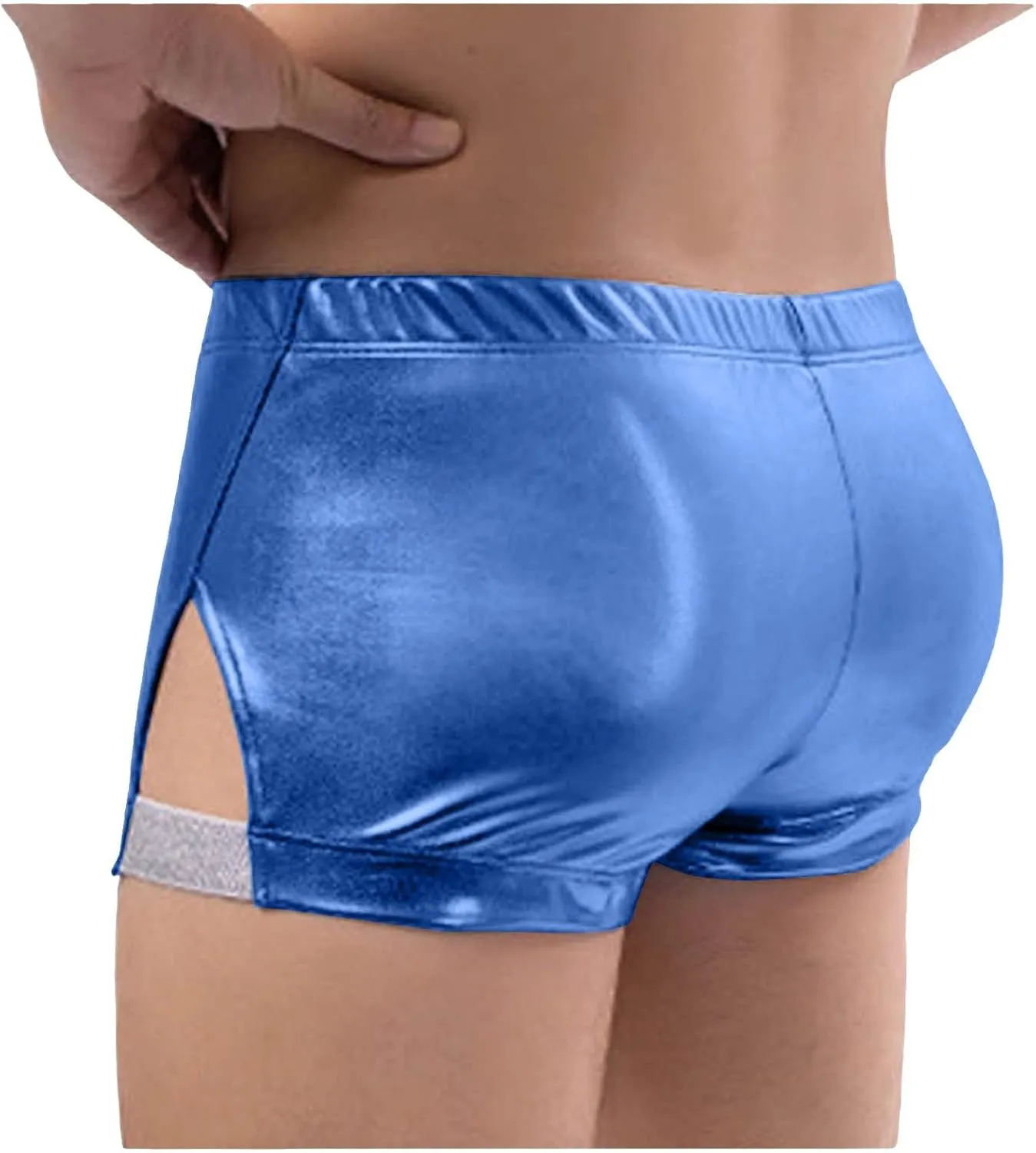 Men Underwear Brief,Shiny Metallic Baggy Beach Pants Drawstring Casual Mens Lingerie Jock Straps for Men