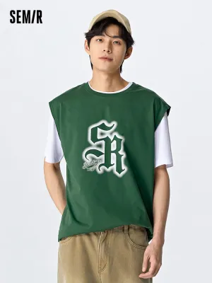 Men's 230G Batik Trendy Knitted Cotton Vest